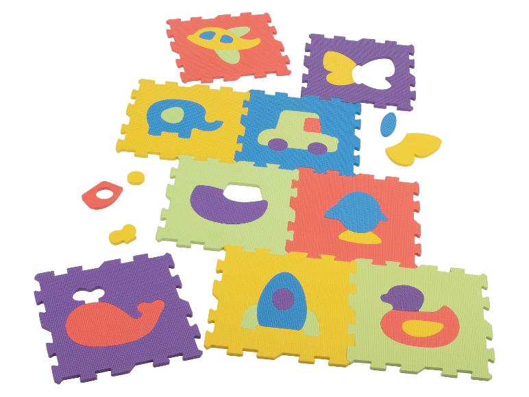 Kleurrijke schuimrubberen puzzelmatten met dieren- en voertuigvormen