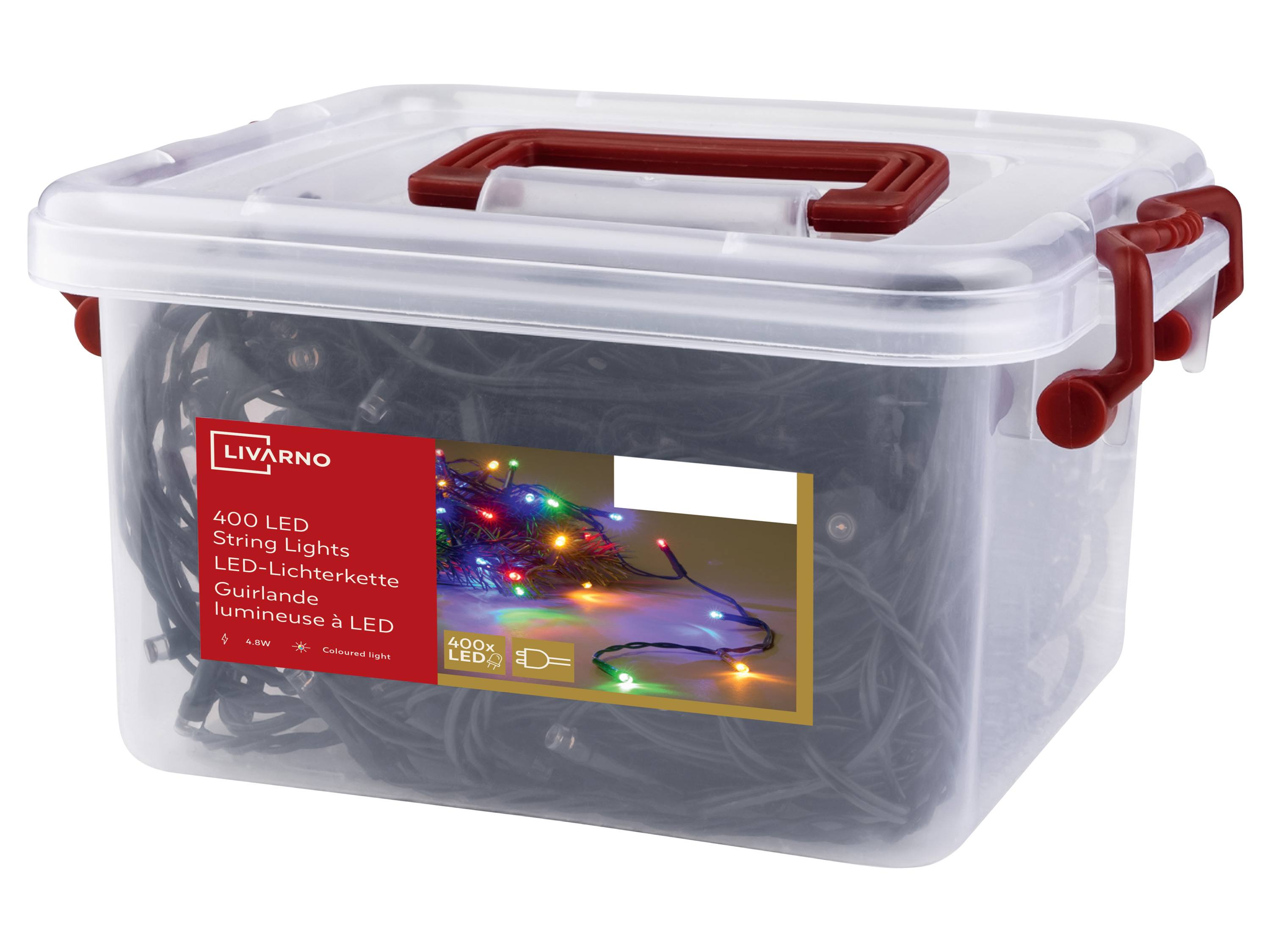 LIVARNO LED-lichtsnoer, 400 LED's, voor binnen en buiten (Bont gekleurd)