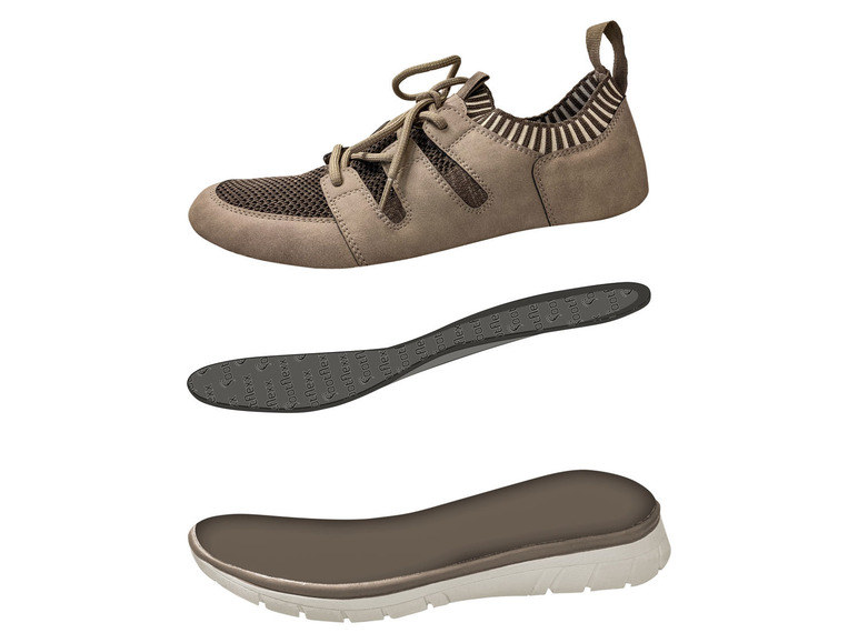 Een bruine sneaker met een Footflexx zool
