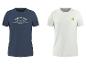 Twee heren T-shirts: één blauw met 'SPORTS CLUB Love for Leisure' tekst, één wit met citroenprint.
