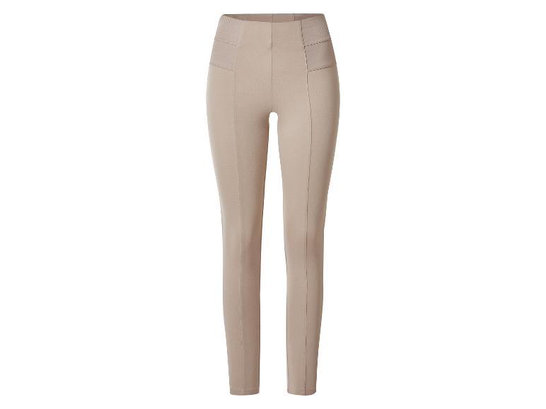Beige damesbroek met elastische tailleband