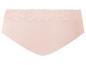 Lichtroze damesonderbroek met kanten details in de taille.