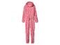 Roze onesie met luipaardprint, capuchon en rits