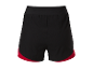 Zwarte sport shorts met rode details.