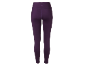 Donkerpaarse sportlegging voor dames, achteraanzicht.