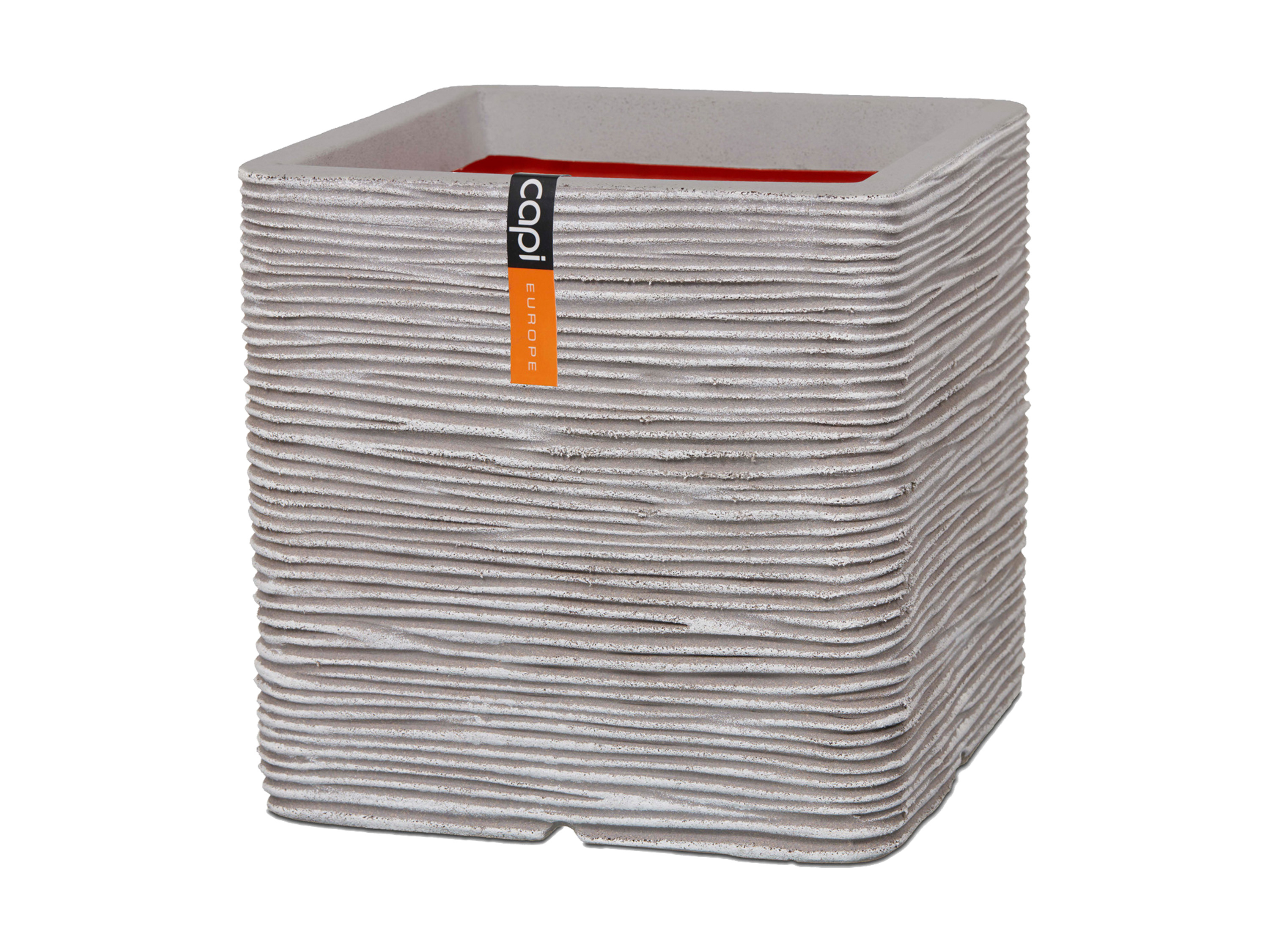 CAPI EUROPE Bloempot vierkant (30 x 30 x 30 cm, Ivoor)