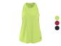 Sporttop in limoengroen met ronde hals en drie kleuropties.