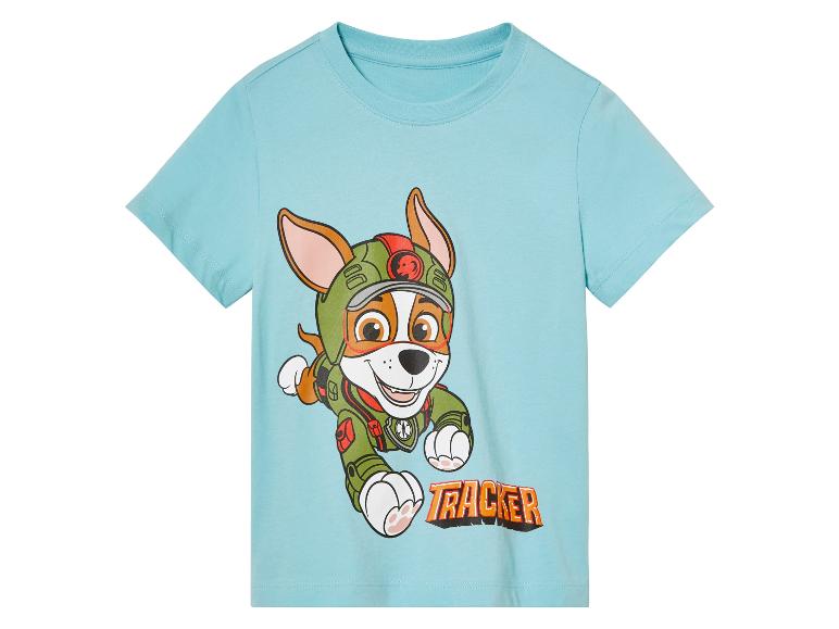 Lichtblauw kindershirt met Tracker van Paw Patrol.