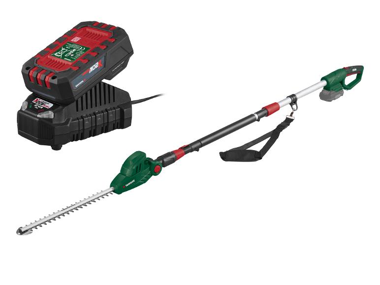 Accu heggenschaar op steel met accu en oplader