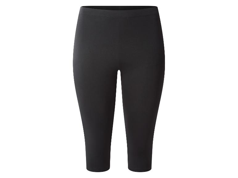 Zwarte capri legging met elastische tailleband.