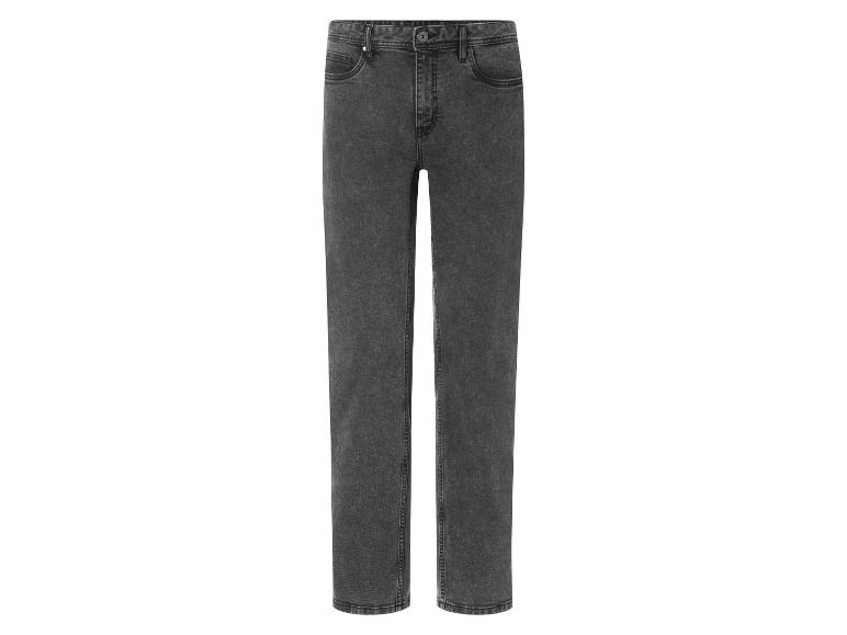 Donkergrijze straight-leg jeans met een gewassen effect