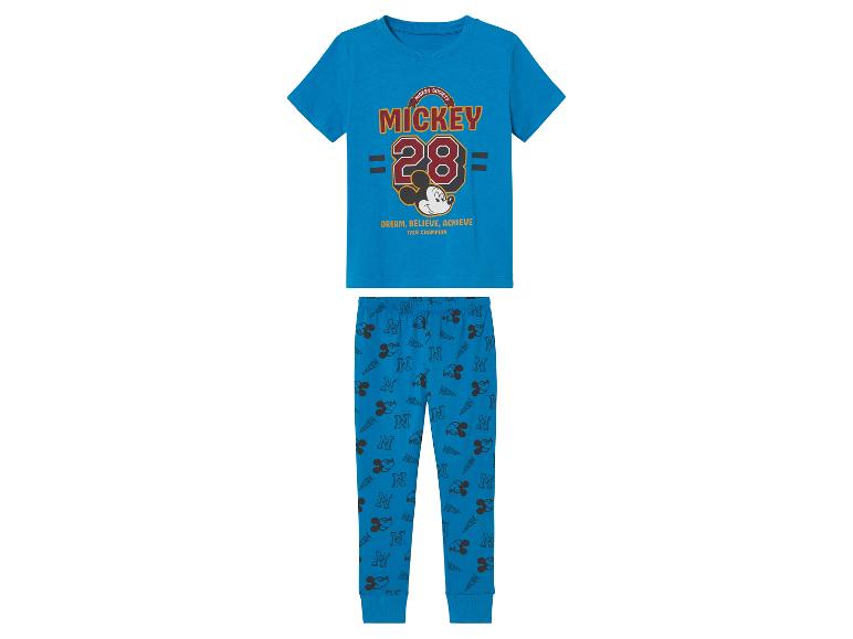 Mickey Mouse kinderpyjama: blauw t-shirt en legging met Mickey print.
