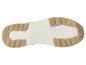 Onderkant van een schoenzool met een beige en witte textuur.
