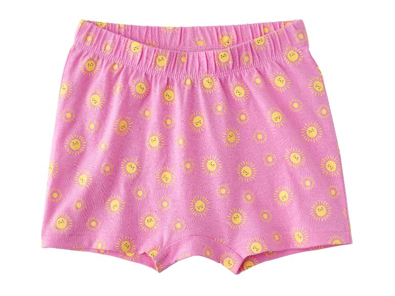 Roze meisjesonderbroek met geel zonnepatroon