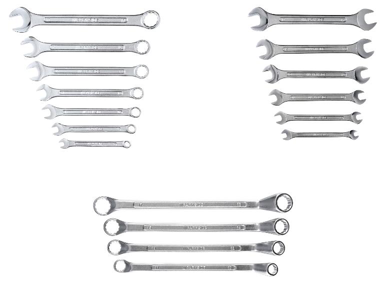 Een set van Parkside sleutels met verschillende maten.