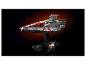 LEGO Star Wars Acclamator-klasse aanvalsschip model op een displaystandaard.