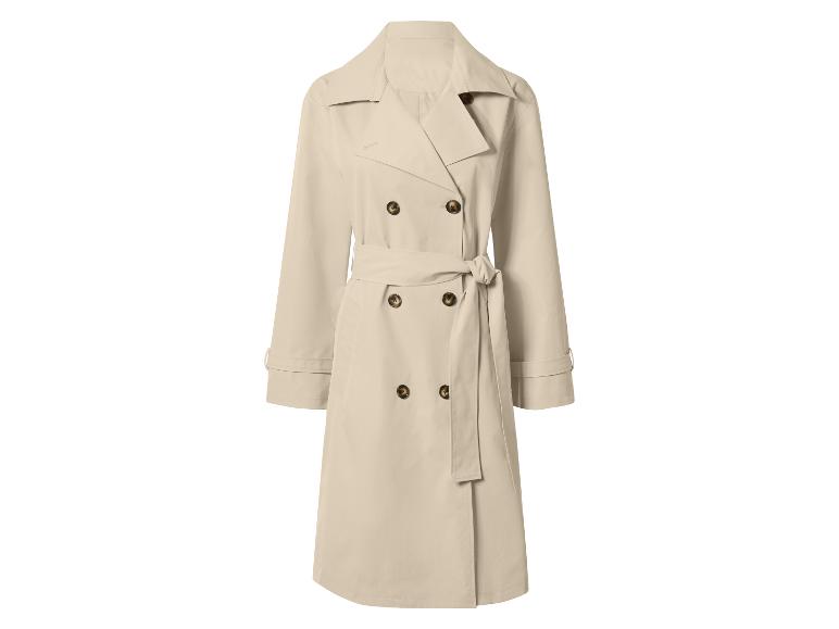 Beige double-breasted trenchcoat met ceintuur