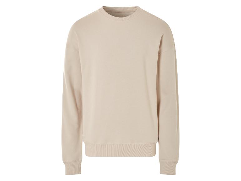 Beige, effen sweatshirt met lange mouwen.