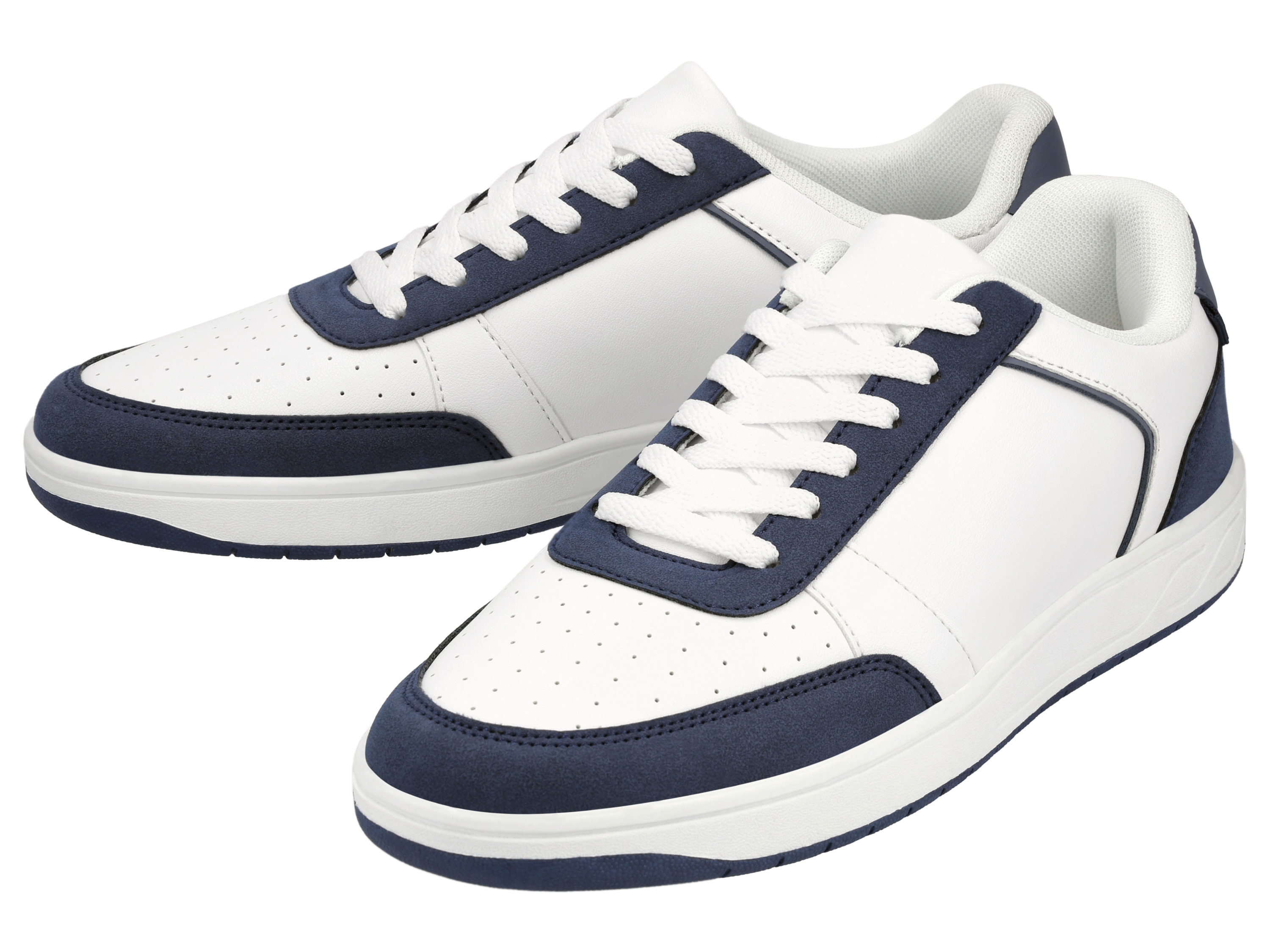 esmara Men Heren sneakers (Wit/donkerblauw, 45)