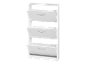 Witte schoenenrek met drie lagen en opklapbare deuren.