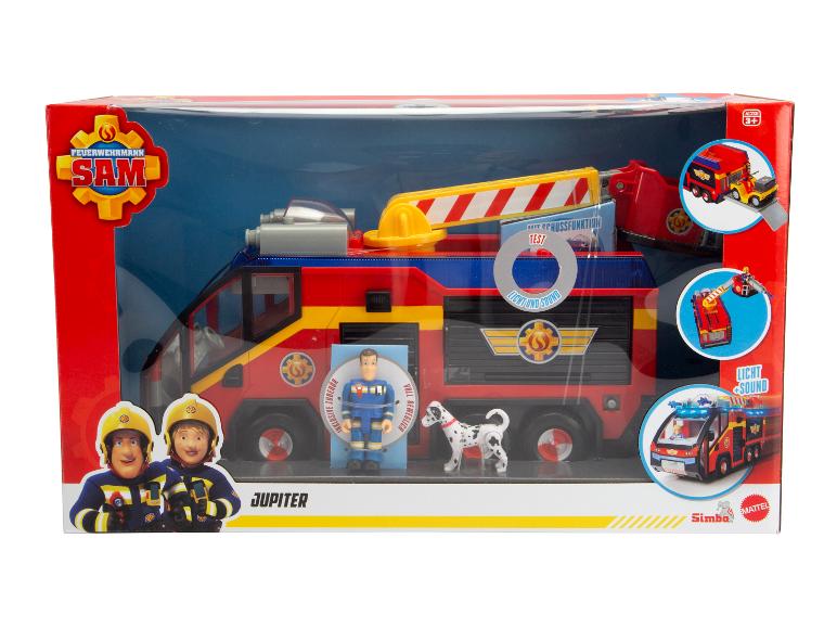Simba Fireman Sam Jupiter brandweerauto met figuren en dalmatiër.