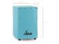 Turquoise Xdrum cajon met afmetingen 22,5 cm x 23,5 cm x 36 cm.