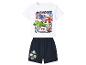 Wit en marineblauw kinderpyjamaset met superheldenprints