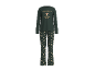 Dames kerstpyjama in donkergroen met peperkoekmotieven.