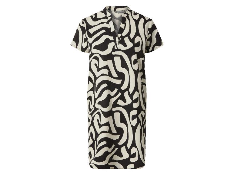 Damesjurk met zwart-wit abstract patroon
