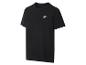 Zwart T-shirt met korte mouwen en een klein wit logo op de borst.