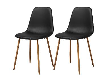 LIVARNO® Set van 2 eetkamerstoelen, stalen poten in eikenlook