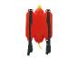 Rode waterpistool rugzak met schouderbanden.
