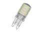 LED-lamp met transparante behuizing en twee metalen pinnen