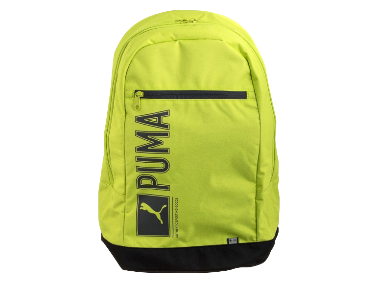 Limoengroene Puma rugzak met groot logo.
