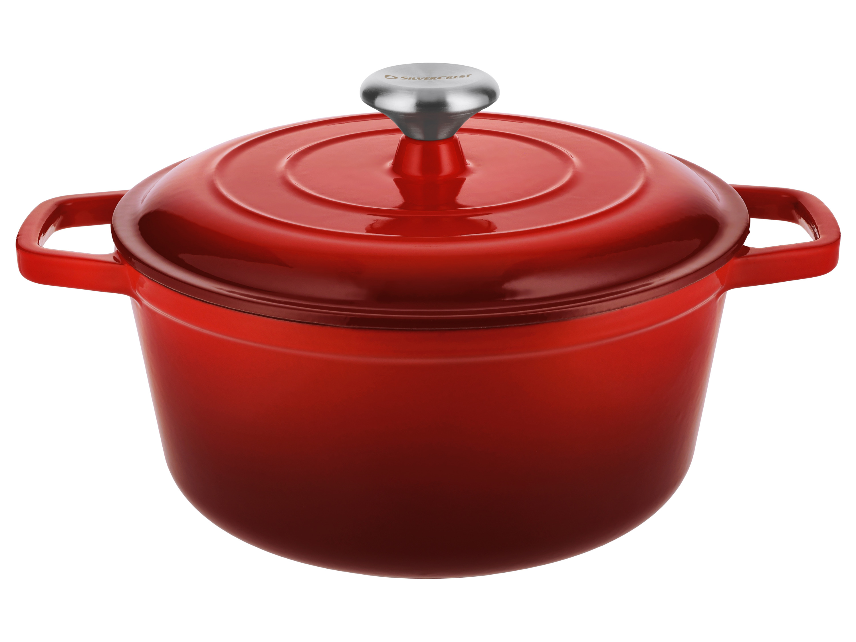 SILVERCREST Gietijzeren pan, Ø26 cm (Rood)