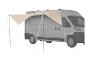 Beige luifel voor campervan.