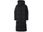 Lange zwarte dames winterjas met capuchon