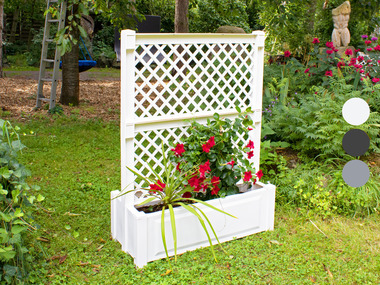 KHW bloembak met centraal trellis, L 100 cm, 110 liter, kunststof