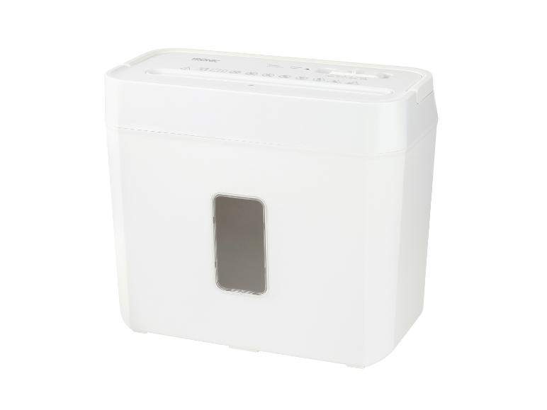 Witte TRONIC papierversnipperaar met transparant venster en bedieningselementen bovenaan