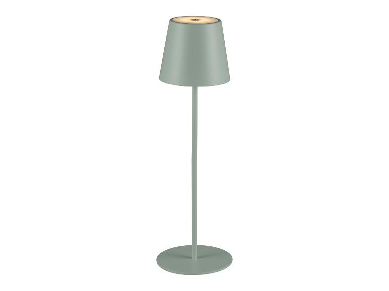 Design staande lamp, licht grijsgroene kleur.