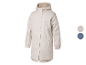 Beige waterdichte jas met fleece capuchon.