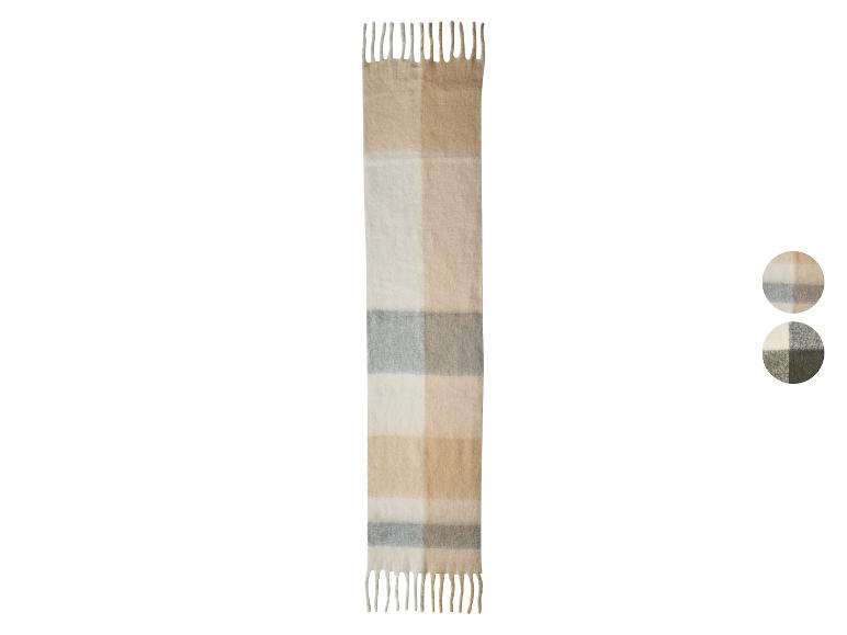 Geruite sjaal in beige, wit en grijs met twee kleurvarianten.