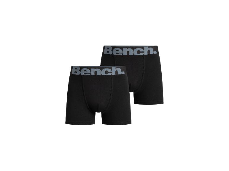 Twee zwarte Bench boxers met een grijze tailleband en logo.