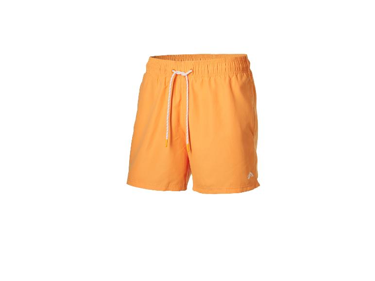 Oranje zwemshort met wit trekkoord.