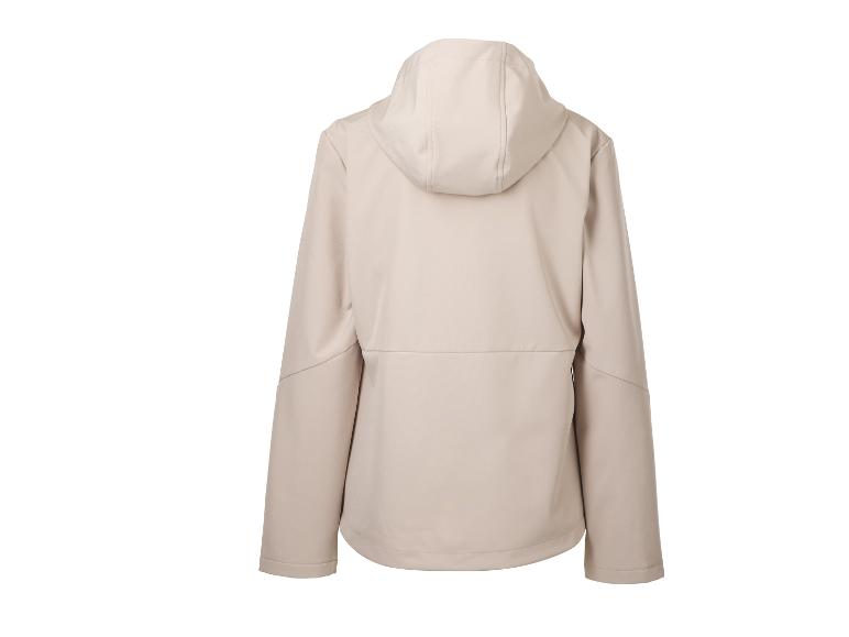 Beige jas met capuchon, achteraanzicht