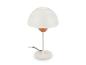 Witte tafellamp met koepelvormige kap en ronde voet