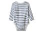 Gestreept babyrompertje in lichtblauw en wit met lange mouwen