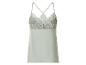 Lichtgroene camisole met kanten details en gekruiste bandjes op de rug