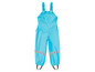Blauwe regenbroek met bretels voor kinderen.