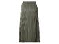 Lange geplooide rok, olijfgroen.